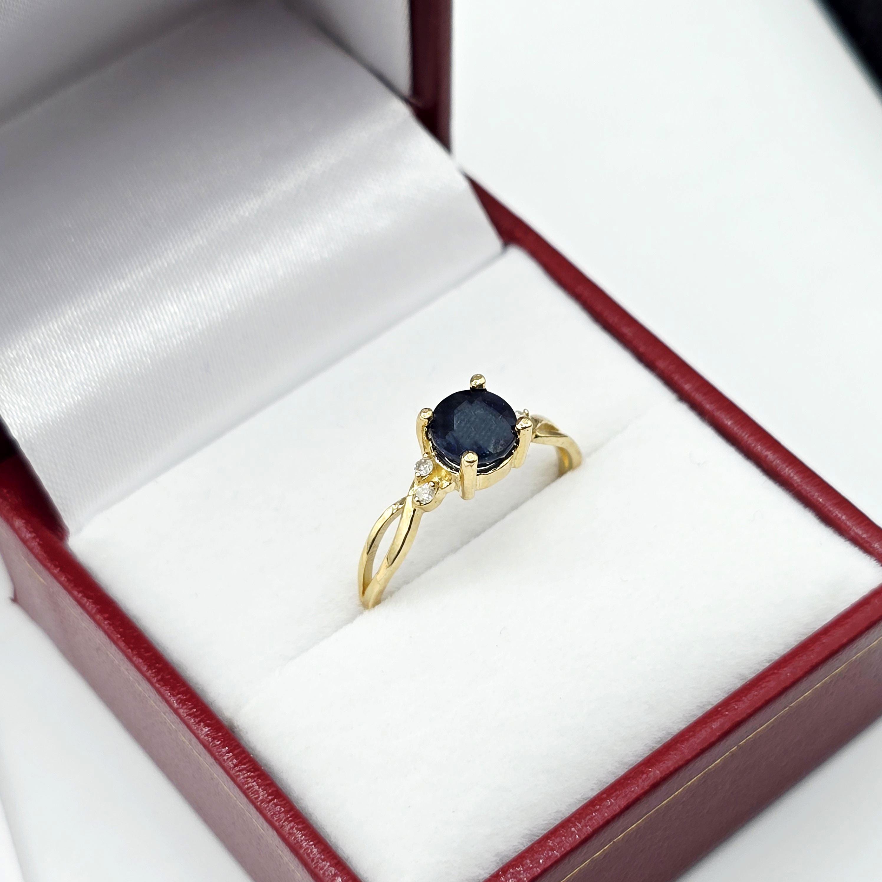 10K Yellow Gold Emerald Ring with Diamonds, Fine Jewelry