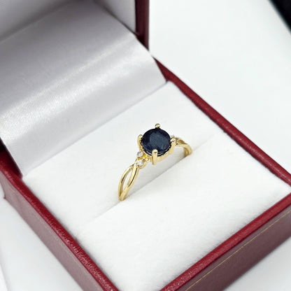 10K Yellow Gold Emerald Ring with Diamonds, Fine Jewelry