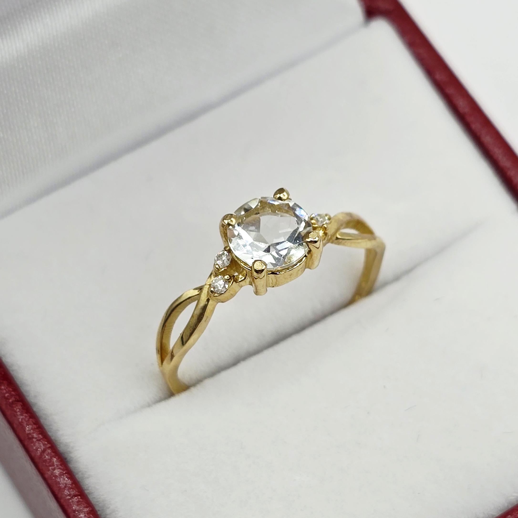 10K Yellow Gold Emerald Ring with Diamonds, Fine Jewelry