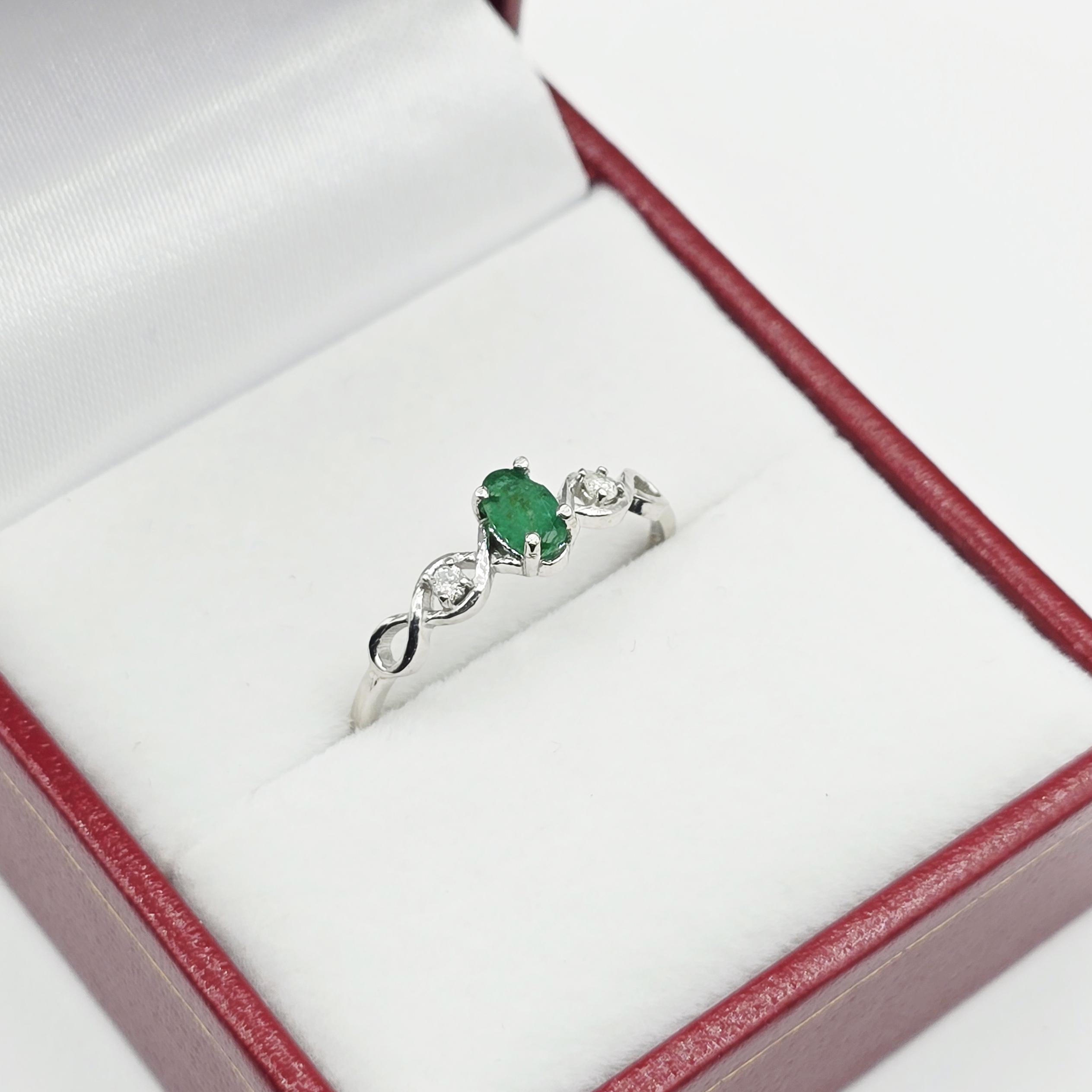 10K Gold Dainty Ring, 5x3mm Oval Gemstone & Diamond Accents