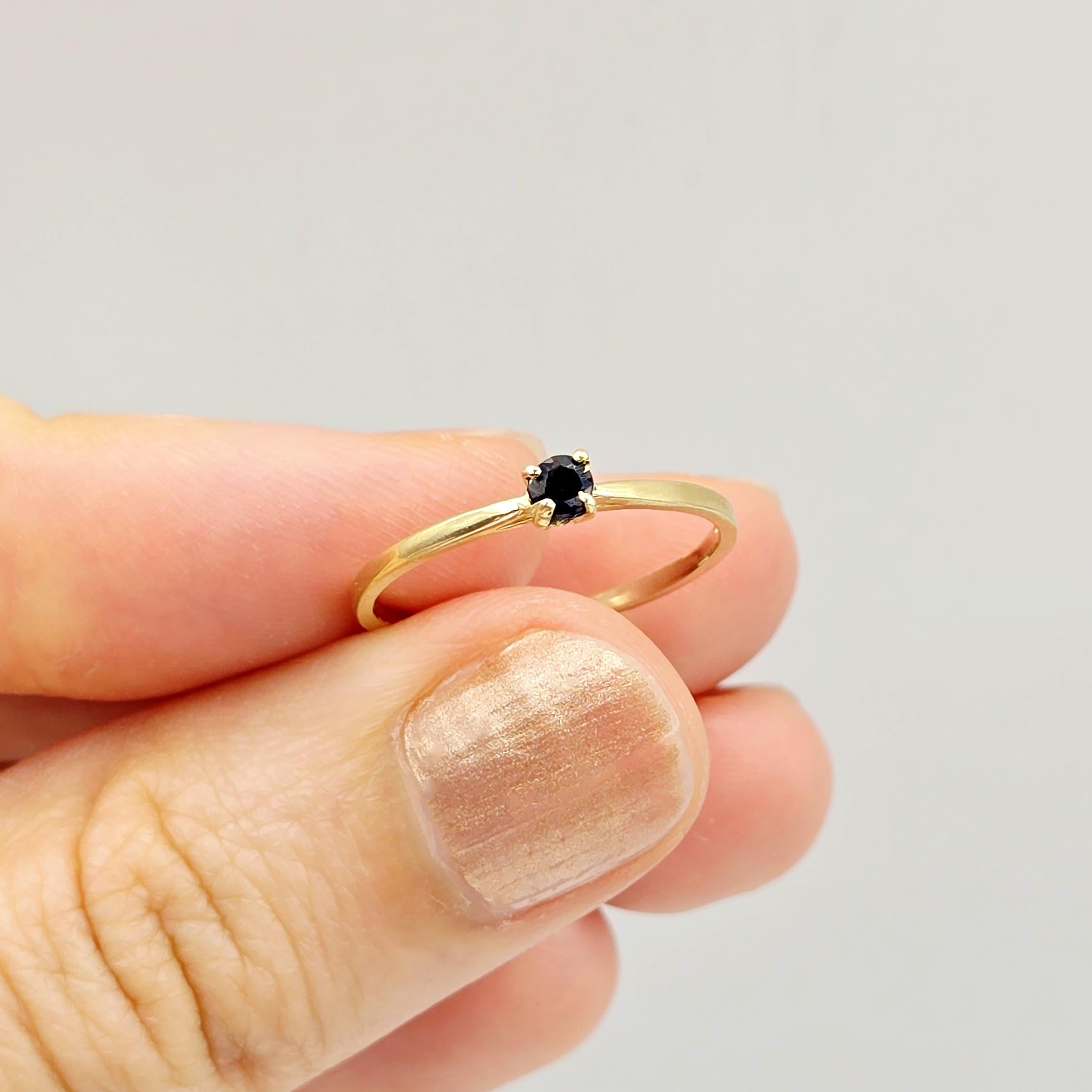 10K Gold Solitaire Ring: 3mm Genuine Gemstone Birthstone