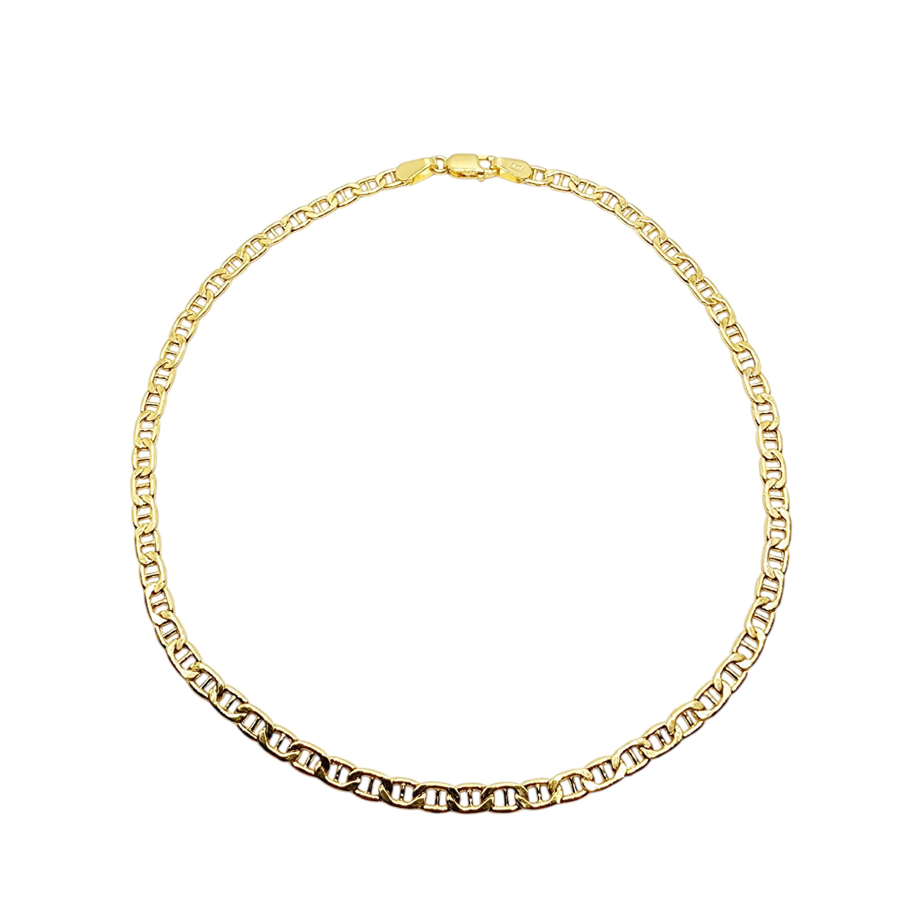 10k Yellow Gold Mariner Anklet, Dainty Nautical Chain