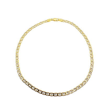 10k Yellow Gold Mariner Anklet, Dainty Nautical Chain