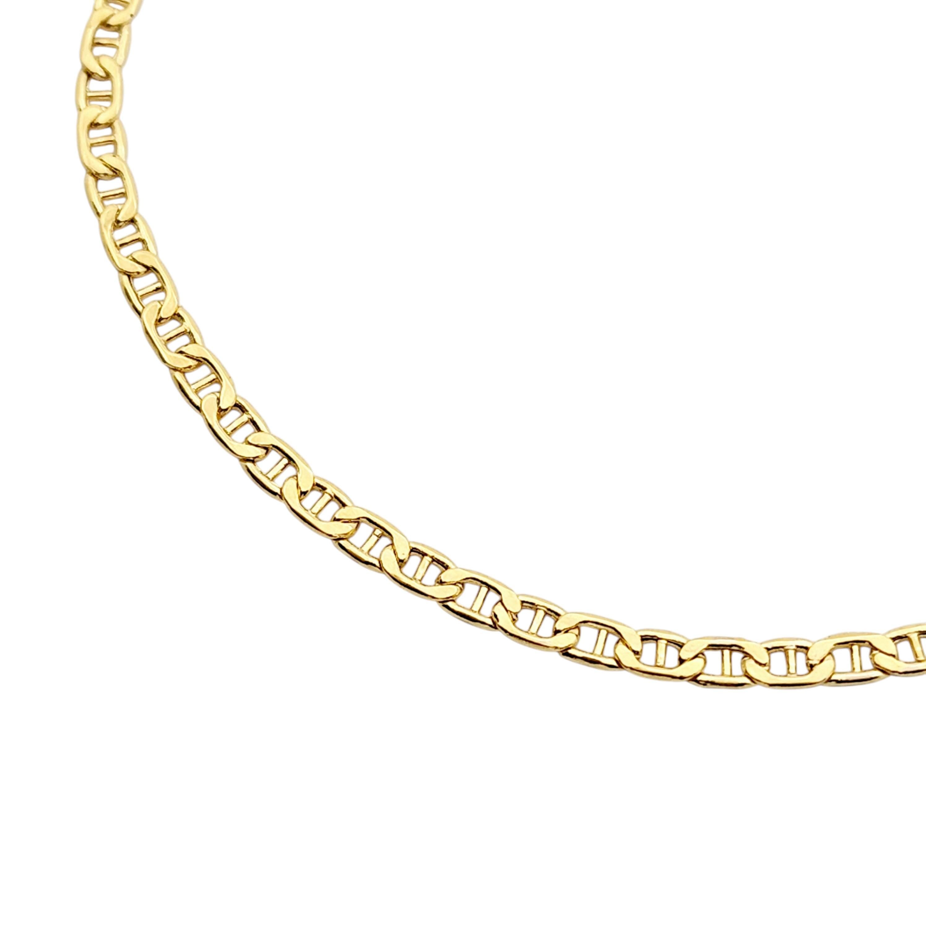 10k Yellow Gold Mariner Anklet, Dainty Nautical Chain