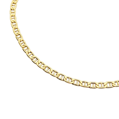 10k Yellow Gold Mariner Anklet, Dainty Nautical Chain