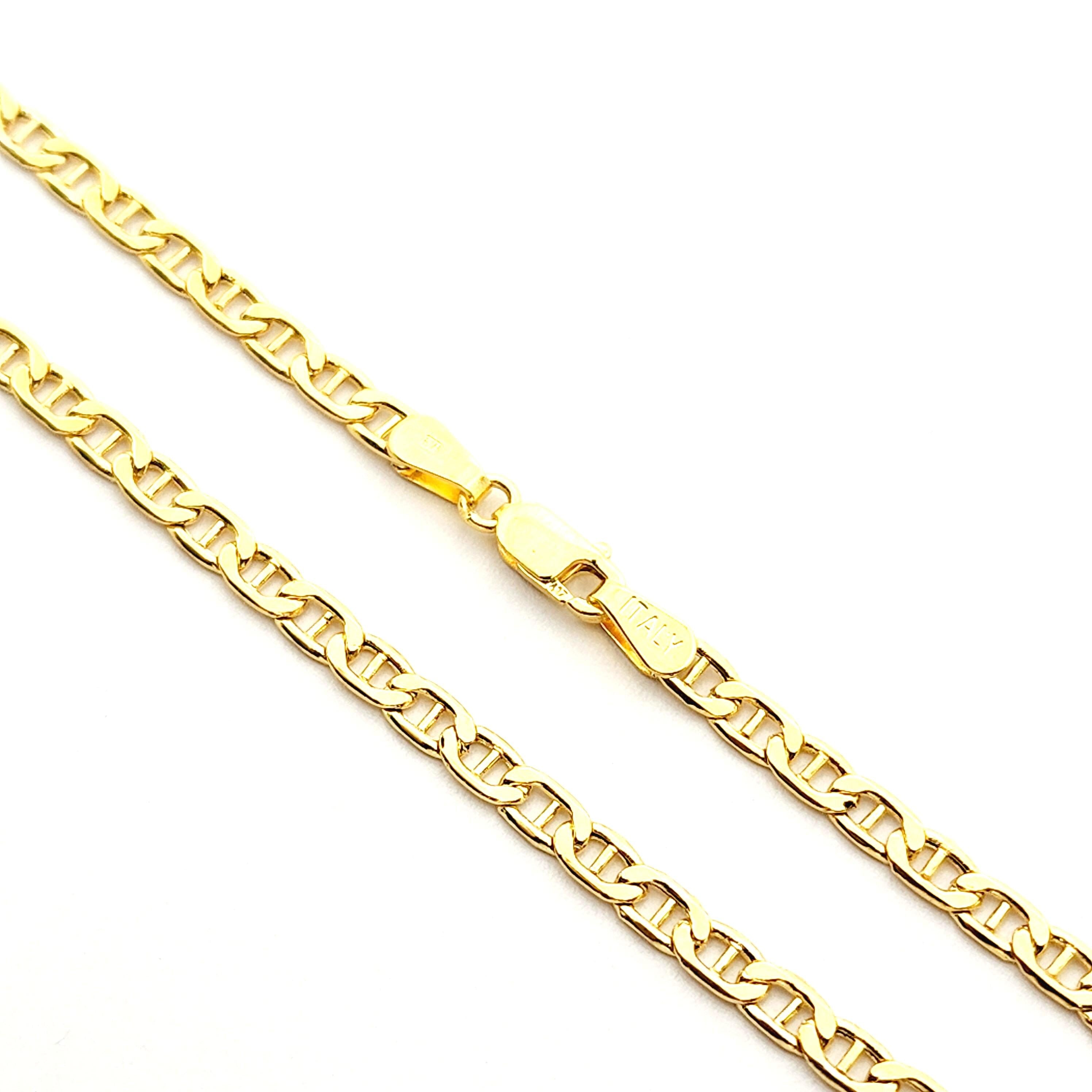 10k Yellow Gold Mariner Anklet, Dainty Nautical Chain