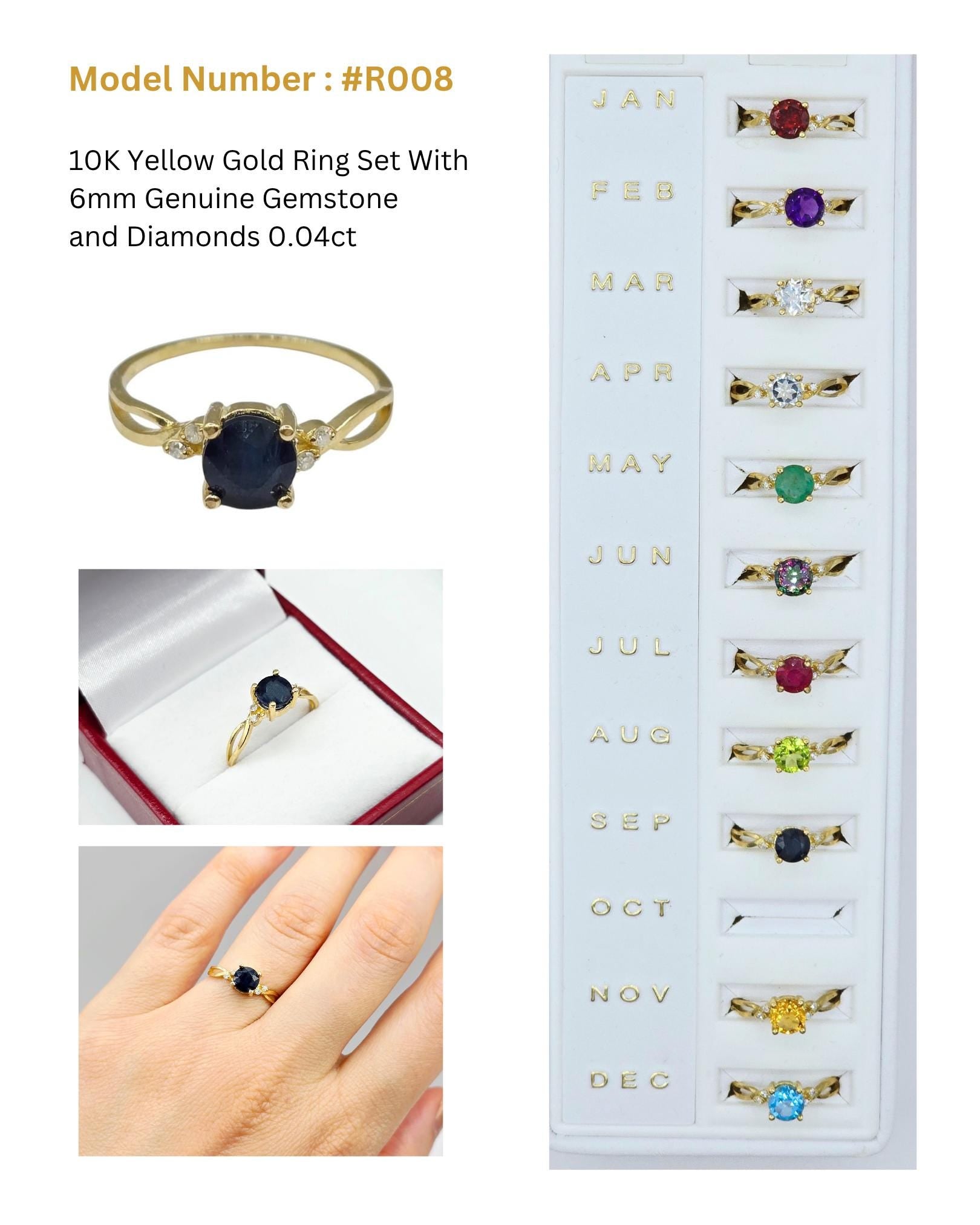 10kt Yellow Gold Aquamarine Ring, Diamond Accents, Handmade