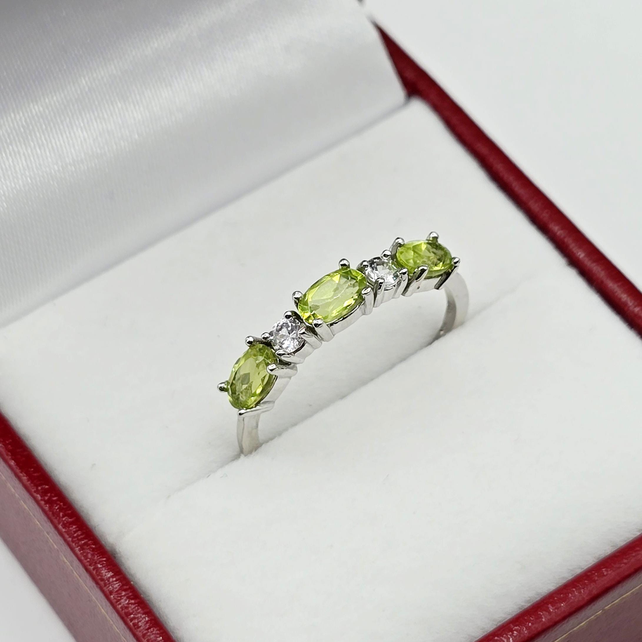Dainty 10K Gold Birthstone Ring: Oval Gemstone & White Sapphire