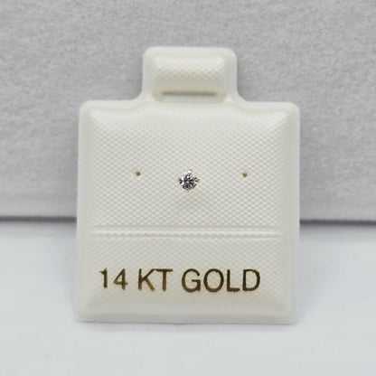 14K Yellow Gold Nose Stud, Natural Diamond Nose Piercing