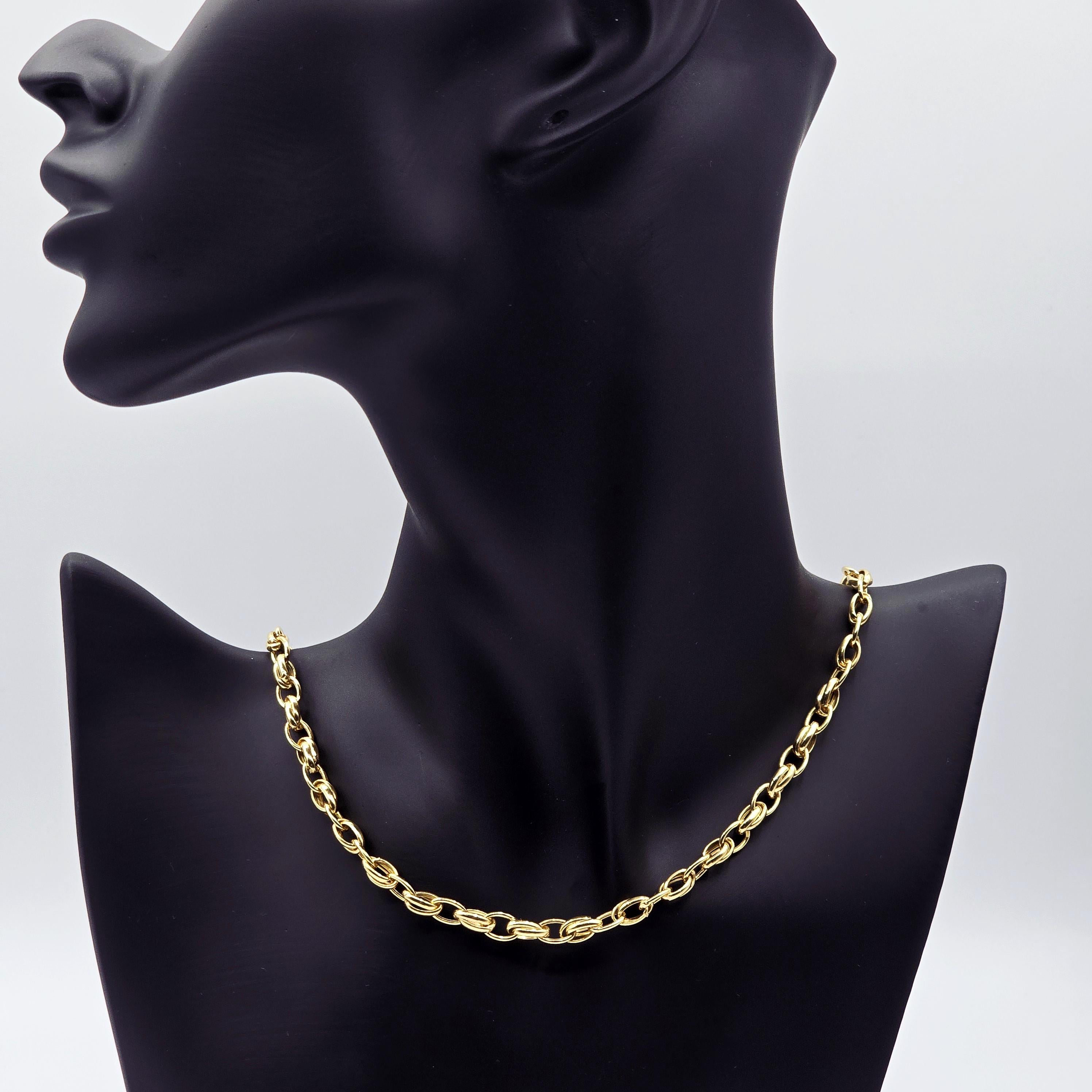 18K Gold Oval Link Chain Necklace: Fine Jewelry Gift