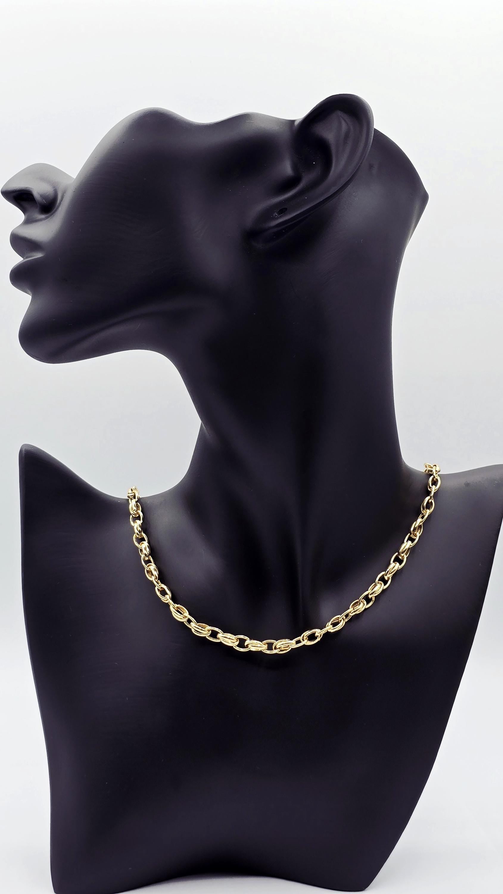 18K Gold Oval Link Chain Necklace: Fine Jewelry Gift