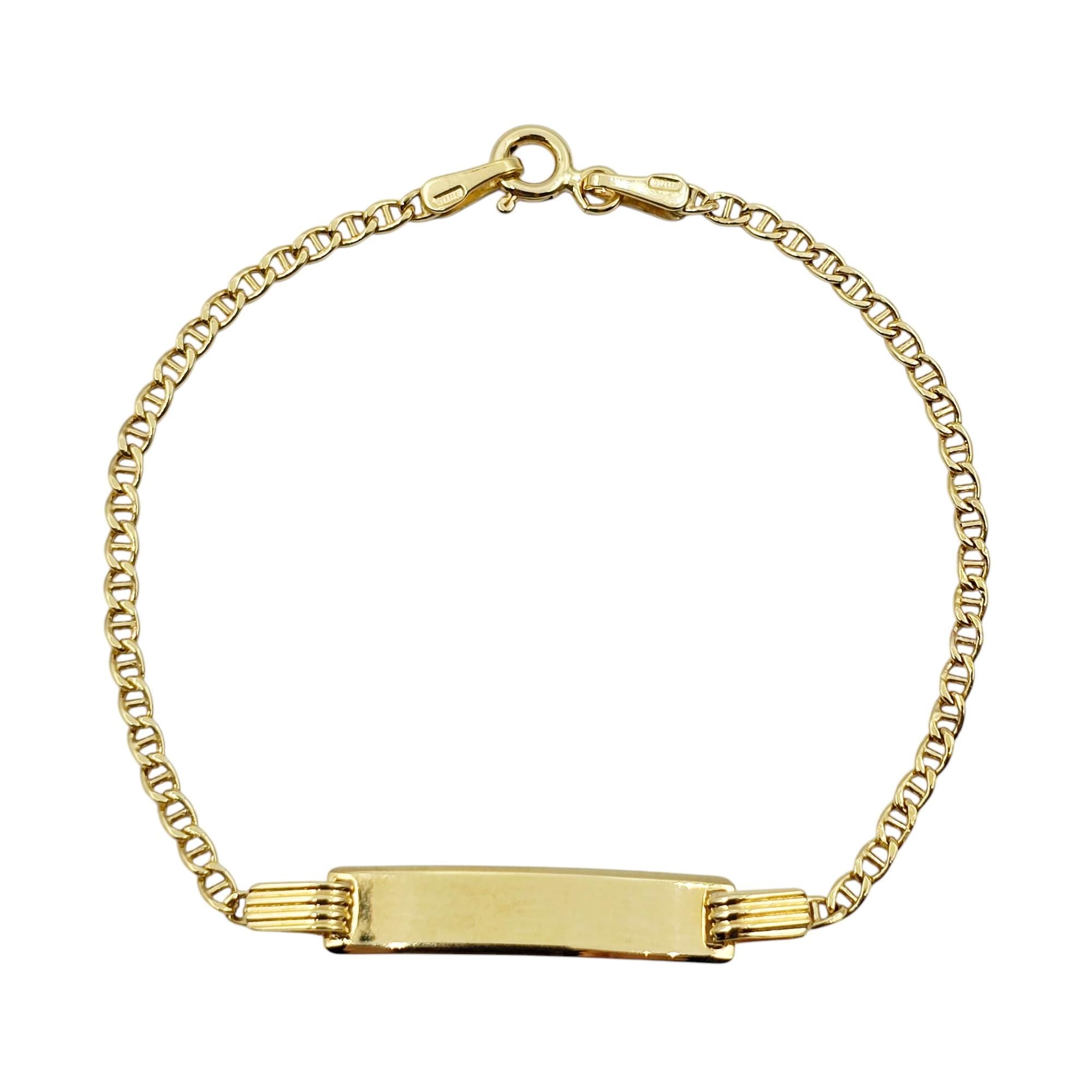 Gold Baby ID Bracelet: Engravable 10K Gold, Child Size