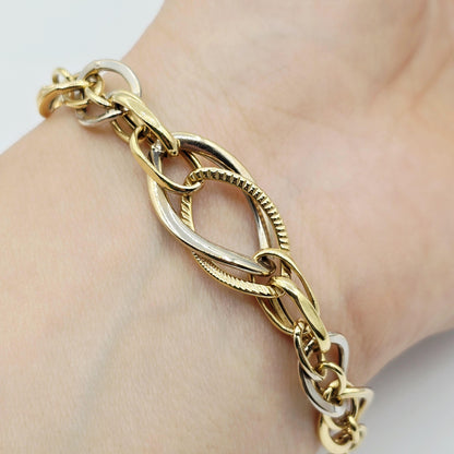 18K Gold Oval Link Bracelet: Solid Gold Chain, Fine Jewelry Gift
