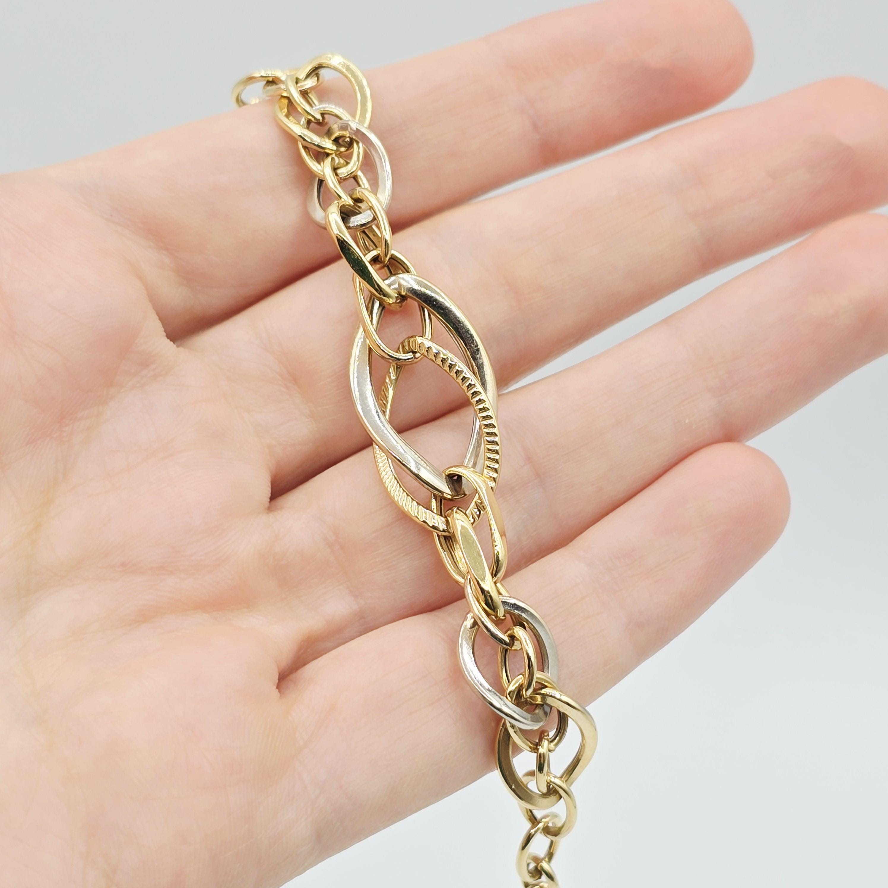 18K Gold Oval Link Bracelet: Solid Gold Chain, Fine Jewelry Gift