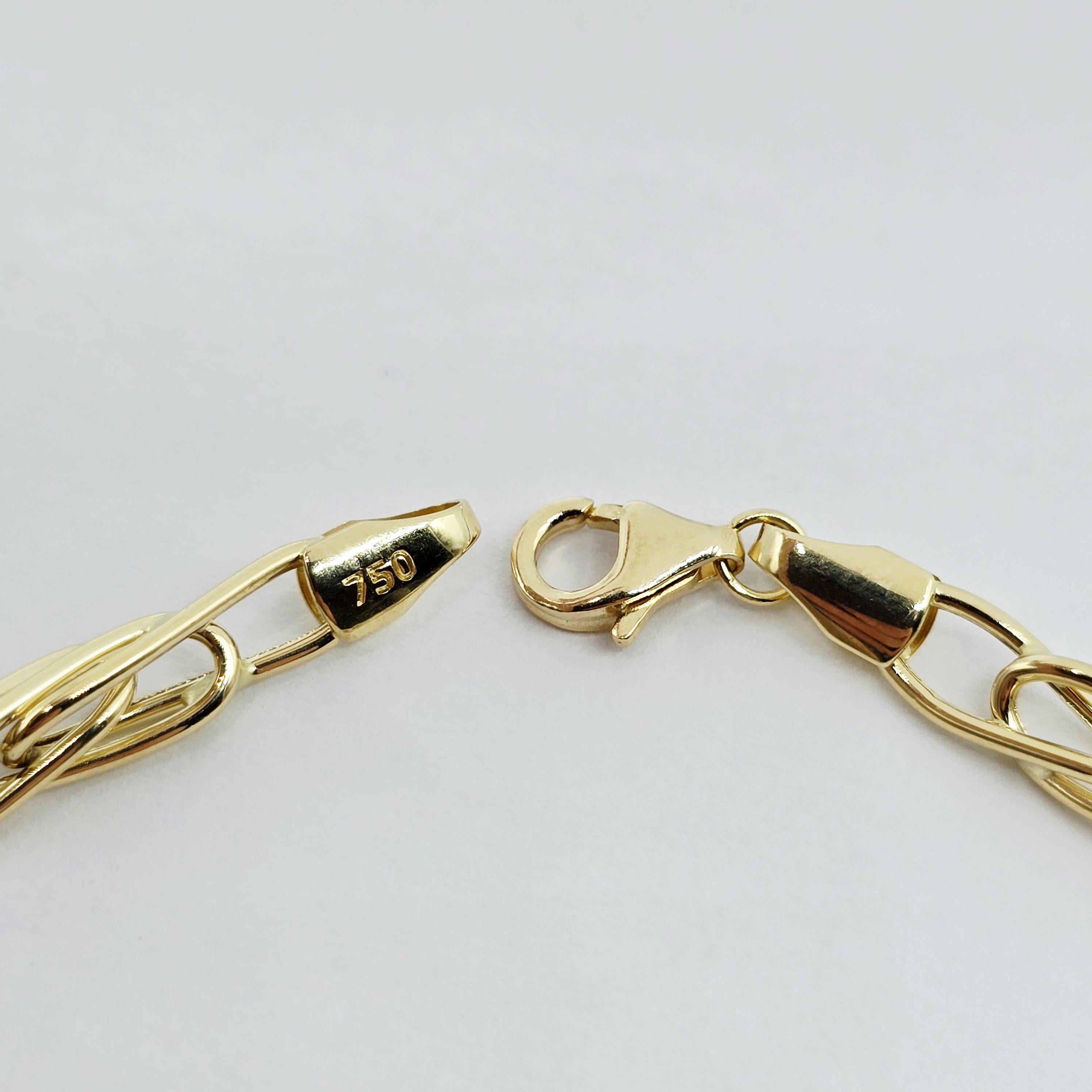 18K Yellow Gold Elongated Link Bracelet: Fine Jewelry Gift