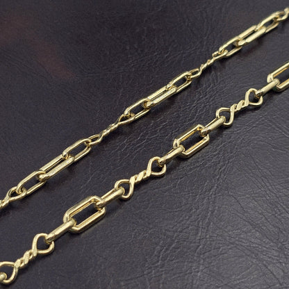 18K Gold Rectangular Link Necklace: Modern Fine Jewelry Gift