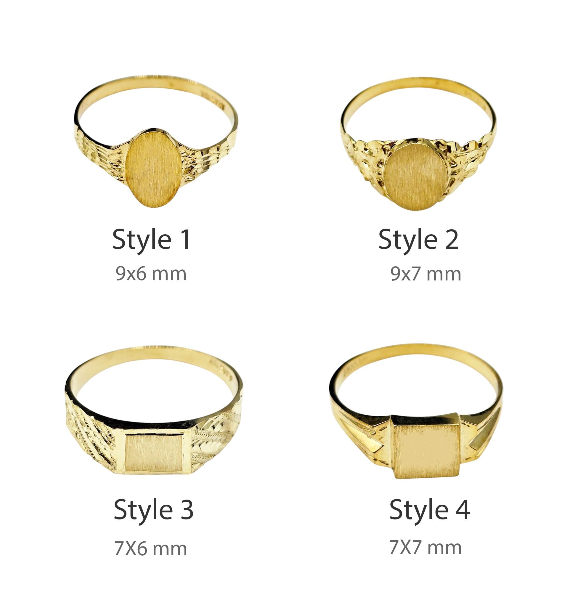 10K Solid Gold Signet Ring: Engravable Personalized Heirloom