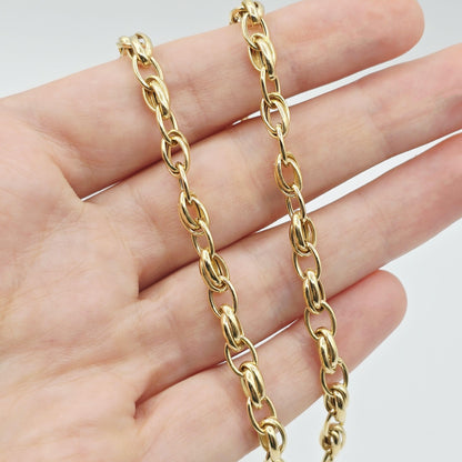 18K Gold Oval Link Chain Necklace: Fine Jewelry Gift