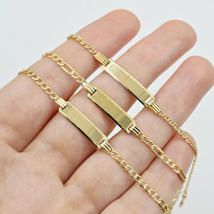 Gold Baby ID Bracelet: Engravable 10K Gold, Child Size