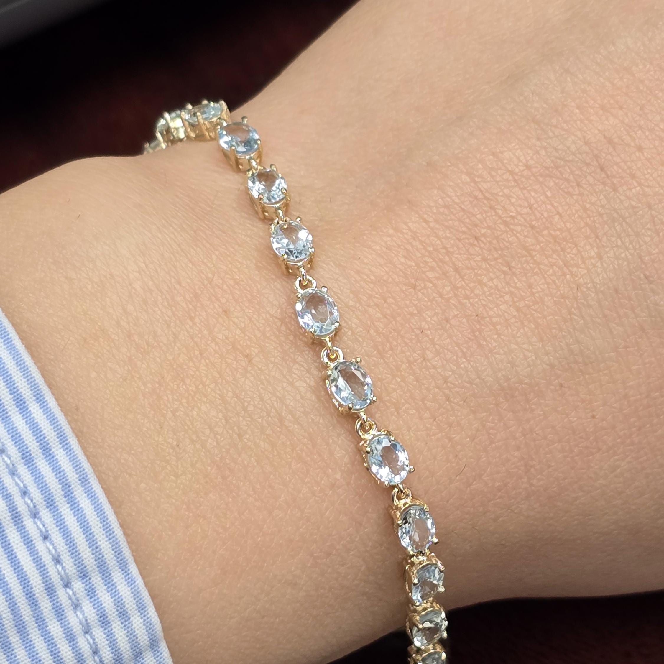 10K Gold Gemstone Bracelet, Natural Multi-Gemstone, Handmade in Canada, Luxury Jewelry Gift