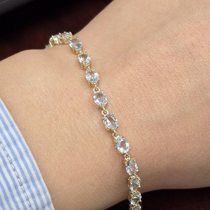 10K Gold Gemstone Bracelet, Natural Multi-Gemstone, Handmade in Canada, Luxury Jewelry Gift