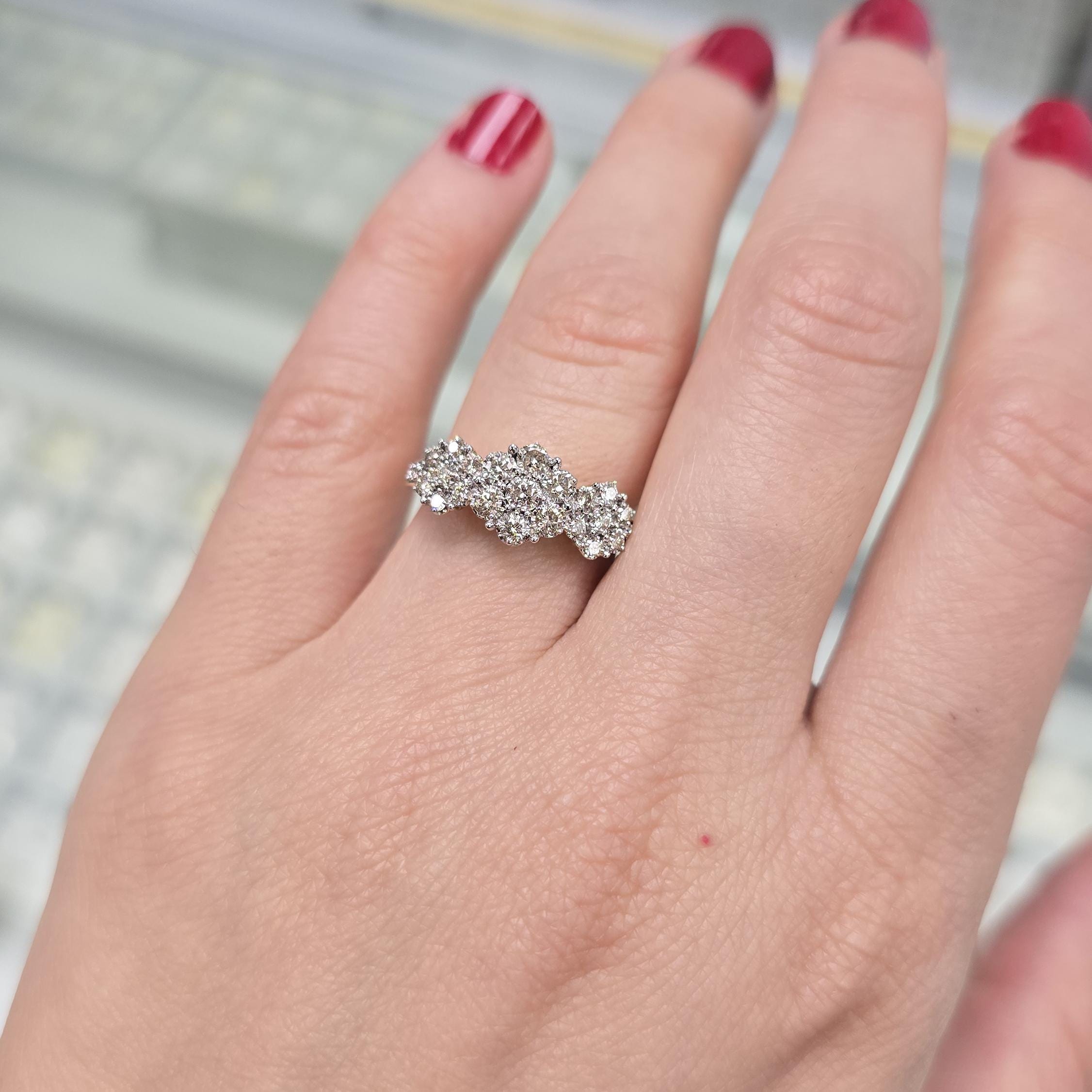 10K Yellow Gold Diamond Ring, 0.50 ct Past Present Future Ring