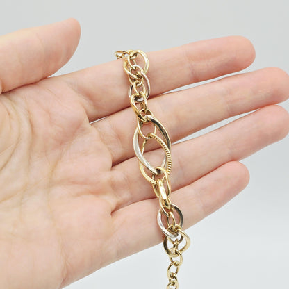 18K Gold Oval Link Bracelet: Solid Gold Chain, Fine Jewelry Gift