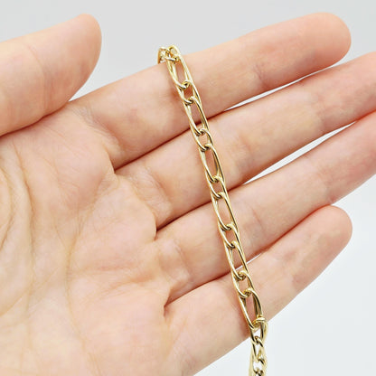 18K Yellow Gold Elongated Link Bracelet: Fine Jewelry Gift
