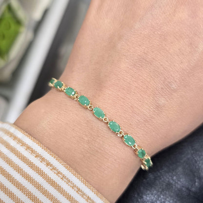 10K Gold Gemstone Bracelet, Natural Multi-Gemstone, Handmade in Canada, Luxury Jewelry Gift