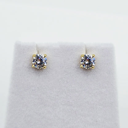 Sterling Silver 5mm Round CZ Stud Earrings Æ’?? Classic Sparkle Everyday Earrings
