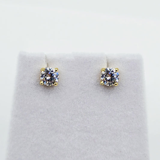 Sterling Silver 5mm Round CZ Stud Earrings Æ’?? Classic Sparkle Everyday Earrings