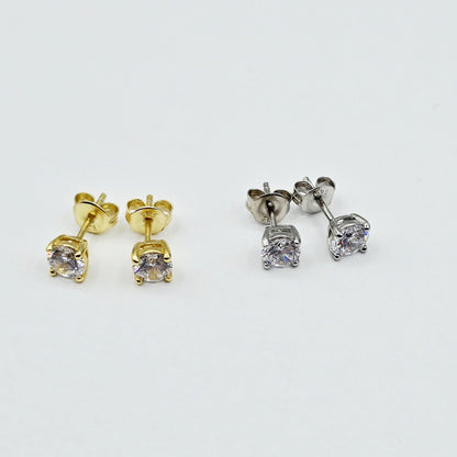 Sterling Silver 5mm Round CZ Stud Earrings Æ’?? Classic Sparkle Everyday Earrings