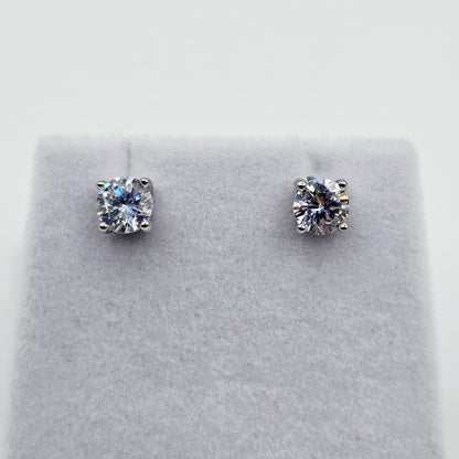 Sterling Silver 5mm Round CZ Stud Earrings Æ’?? Classic Sparkle Everyday Earrings