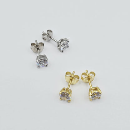 Sterling Silver 5mm Round CZ Stud Earrings Æ’?? Classic Sparkle Everyday Earrings