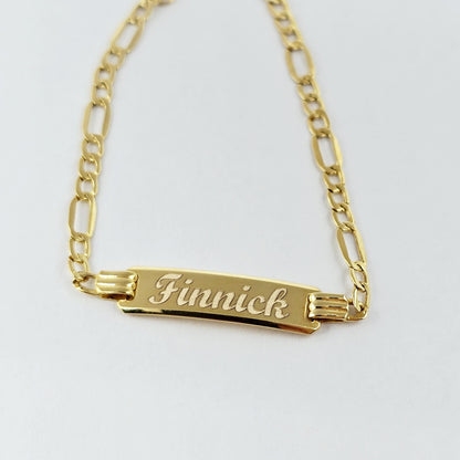 Gold Baby ID Bracelet: Engravable 10K Gold, Child Size