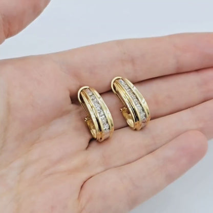 Gold Brilliant Natural Diamond Earrings, Bridal Diamond Earrings, 14K Yellow Gold Natural Diamond (1.0ct) Earrings