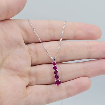 14K White Gold Ruby 1.5ct Pendant, 14K Gold, Gemstone Jewelry, Luxury Pendant, Gift for Her, Ruby Jewelry, Ruby Necklace, Fine Jewelry