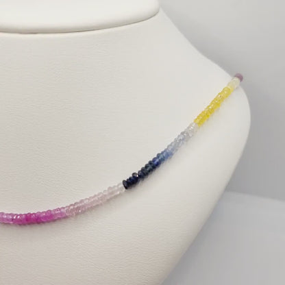 Sapphire and Ruby Necklace | Multicolor Natural Sapphire and Ruby (28.93cts) Necklace