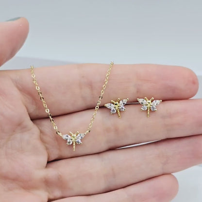 Gold Plated Sterling Silver Necklace and Earrings Set , Elegant and Timeless Women’s Accessories, Stylish Jewelry Set, Fashion Jewelry Set