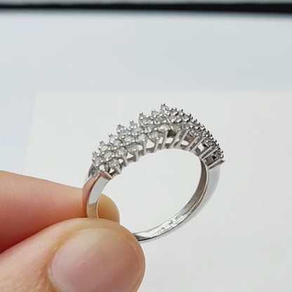 Gold Diamonds Cluster Ring | 10K White Gold Natural Diamond 0.50ct Ring | Wedding ring for women | Diamonds Wedding Ring | Engagement Ring