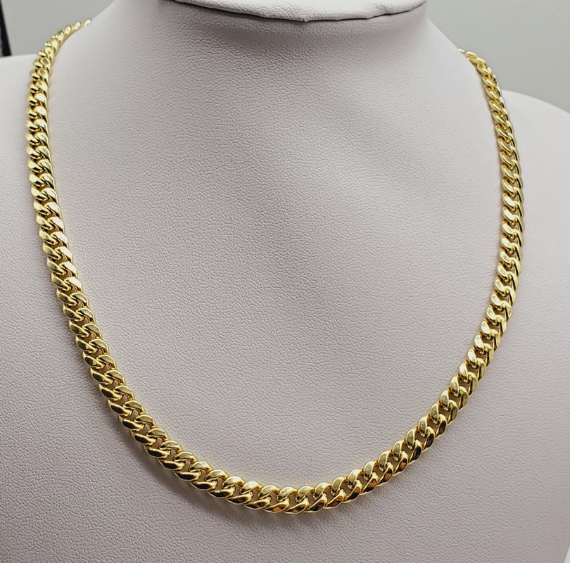 10K Yellow Gold Miami Cuban Chain, 5.5 mm, 22 inches - BEST JEWELRY SET