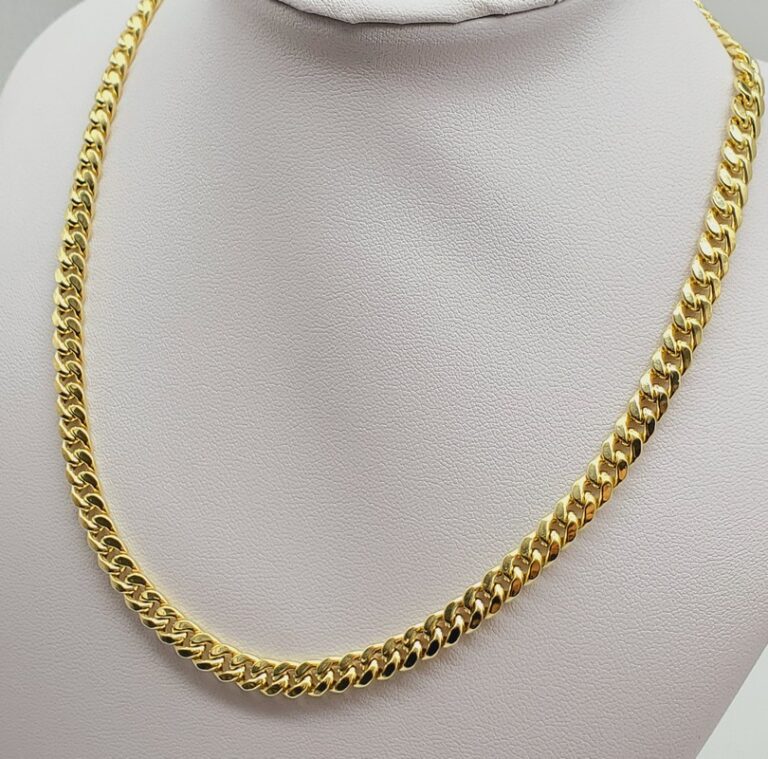 10K Yellow Gold Miami Cuban Chain, 5.5 mm, 18 inches - BEST JEWELRY SET