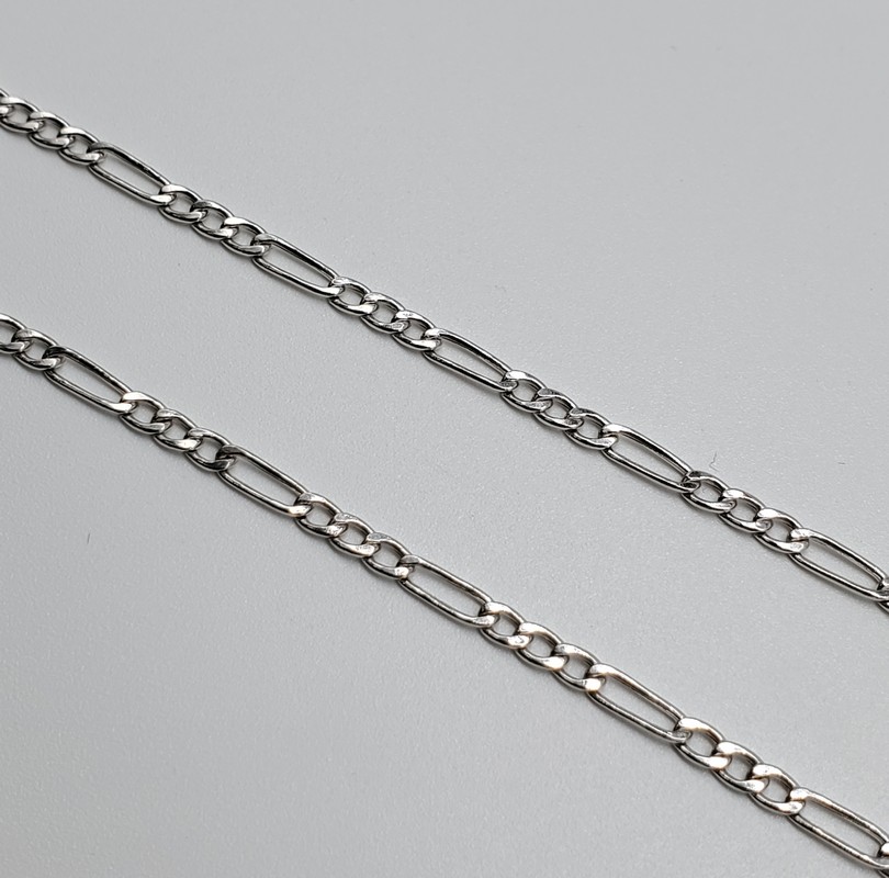 10k white gold figaro chain