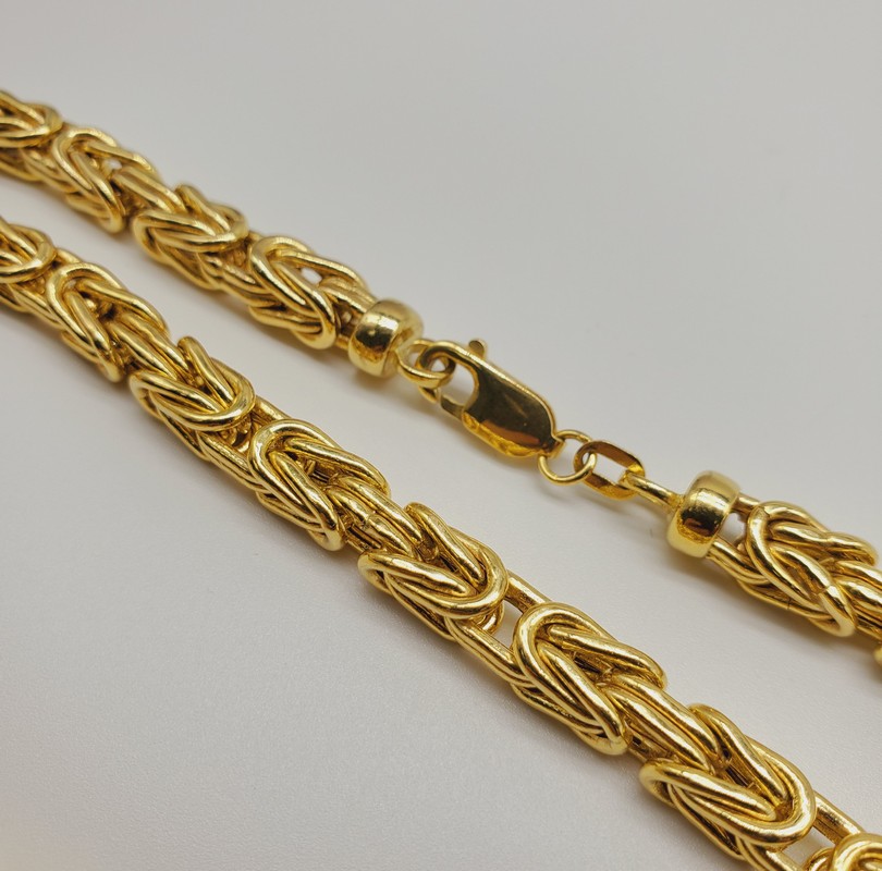 Italian 14k Yellow Gold Solid Round Byzantine Chain Necklace 3.5mm Var –  Direct Source Gold & Diamond